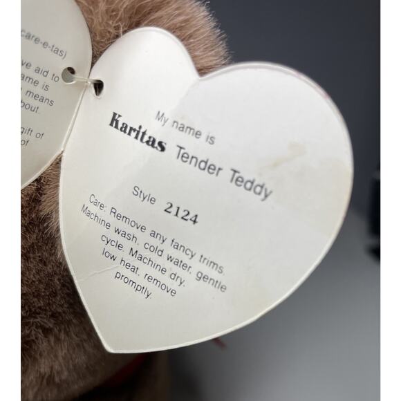 Vintage 1983 GUND Karitas Tender Teddy Plush 9” Brown Bear #2124 With Tags - Picture 13 of 14